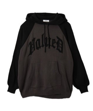 WEGO グラフィックニットパーカー ブラック