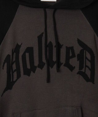 WEGO グラフィックニットパーカー ブラック