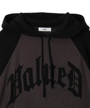 WEGO グラフィックニットパーカー ブラック