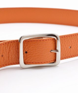 blancle シュリンクレザー 幅3cm 長さ110cm ベルト ORANGE