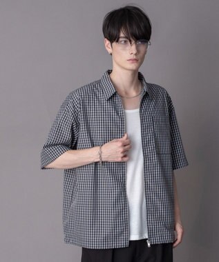 WEGO 【ユニセックス着用ITEM】ミニオンブレZIPシャツ（SS） ブラックチェック1