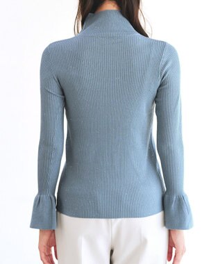 Tiaclasse 【洗える】スパンコールハイネックリブニットトップス ブルー