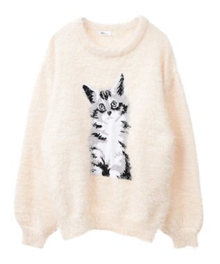 CRAFT STANDARD BOUTIQUE アニマルシャギーニットプルオーバー Ivory