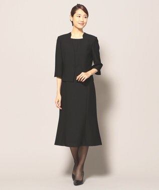 自由区 FORMAL 【前開きワンピース】ネルファータリンググログラン ジャケット+ワンピース ブラック系