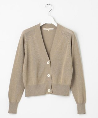 自由区 L 【洗える】ペーパーブレンド カーディガン ベージュ系