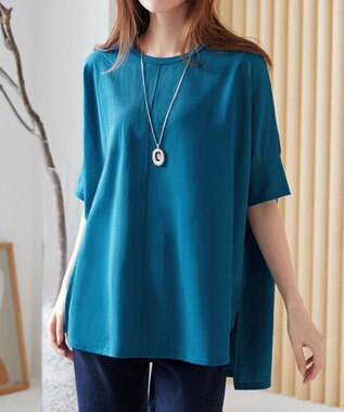 Tiaclasse 【接触冷感・洗える】イージーカットソードルマントップス ブルー