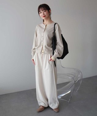 earth music&ecology 【一部予約】カラーコンビニットカーディガン ベージュ