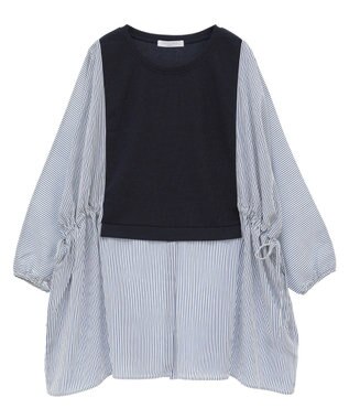 Green Parks 脇リボンドッキングチュニック Navy