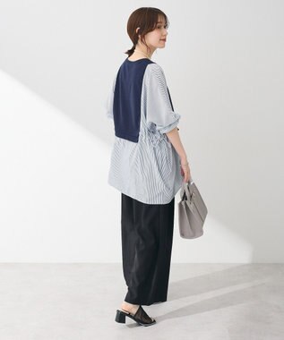 Green Parks 脇リボンドッキングチュニック Navy