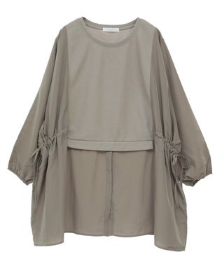 Green Parks 脇リボンドッキングチュニック Khaki