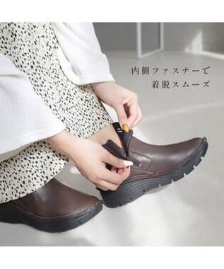 Pointer 本革超軽量サイドゴアショートブーツ ダークブラウン