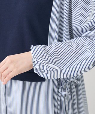 Green Parks 脇リボンドッキングチュニック Navy