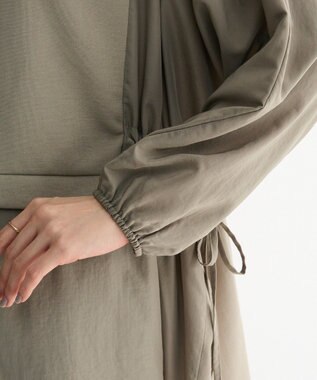 Green Parks 脇リボンドッキングチュニック Khaki