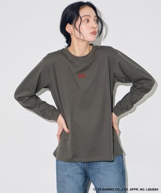 ANY 【ハローキティ×ANY】ロゴTシャツ チャコールロゴ
