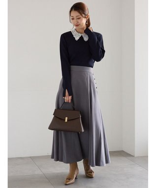 Te chichi ケミカルレースカラーリブニット ネイビー