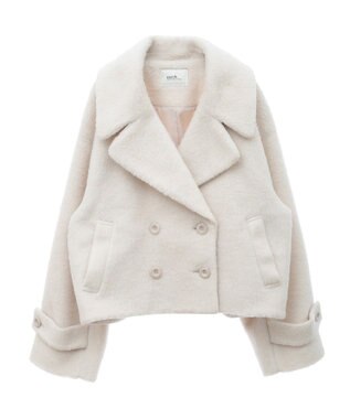 earth music&ecology シャギーショートコート Ivory