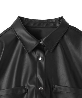 WEGO Fレザードロストショートシャツ ブラック