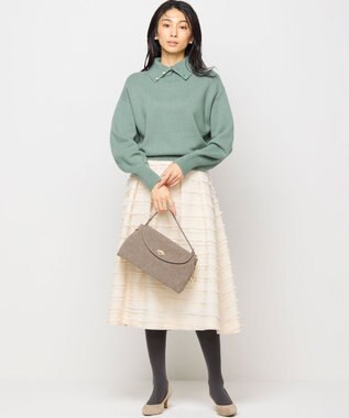 組曲 L 【2WAY・WEB限定】ウールカシミヤミックス ハイネックニット クリームカーキ系9