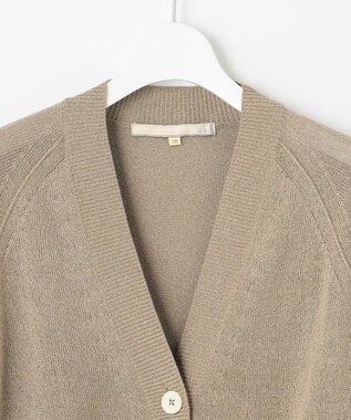 自由区 L 【洗える】ペーパーブレンド カーディガン ベージュ系
