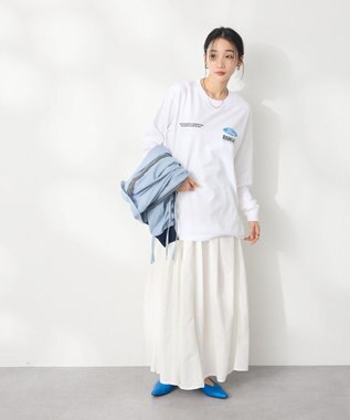 CRAFT STANDARD BOUTIQUE インド綿サイドタック切り替えスカート White