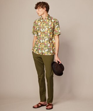 JOSEPH ABBOUD 【ウエストも伸びる/Eco撥水】オーガニックマイクロピケストレッチ パンツ カーキ系