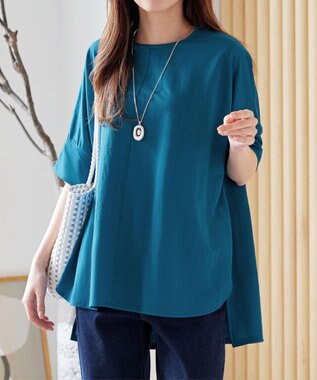 Tiaclasse 【接触冷感・洗える】イージーカットソードルマントップス ブルー