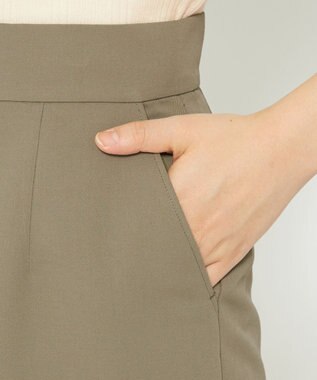 uncrave 【吸水速乾・洗濯機洗い可】エコ ドライ チノ Ｉラインスカート（uncrave STANDARD） ライトカーキ