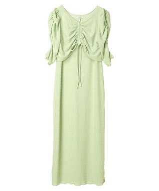 earth music&ecology やわらかカットソーレイヤード見えワンピース Mint Green