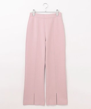 #Newans 【洗える】セミフレアニットパンツ ピンク