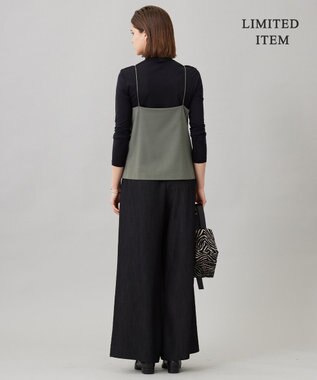 ICB L 【WEB限定・UVカット・洗える】ウール2WAYストレッチ キャミソールブラウス スモークグリーン系