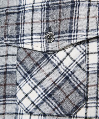 JOSEPH ABBOUD MOUNTAIN オーガニックラフィーネル ボアインナー シャツ ライトグレー系4