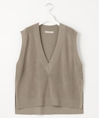 UNFILO L 【UVケア/抗菌防臭】深Ｖニットベスト ライトグレー系