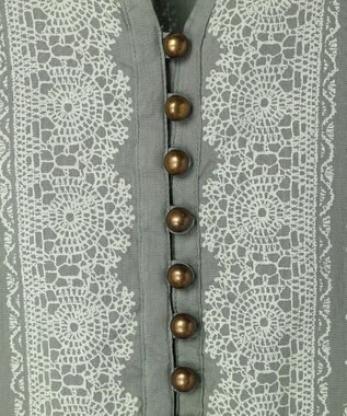 CRAFT STANDARD BOUTIQUE インド綿パネル柄ウエスト切り替えボリュームワンピース Light Green