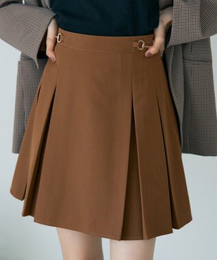 earth music&ecology 【セットアップ可】ビット付きミニスカート Light Brown