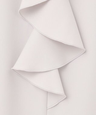 ICB 【洗える】シャイニースムース ドレープフリルカットソー ライトグレー系