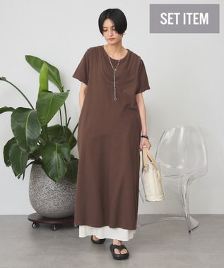 AMERICAN HOLIC 【2点セット】Tシャツ＋Uネックワンピース