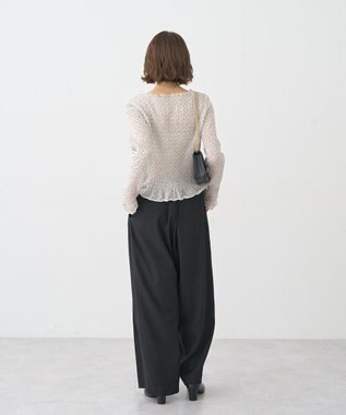 earth music&ecology 【2WAY】ウエストタブタックパンツ Gray