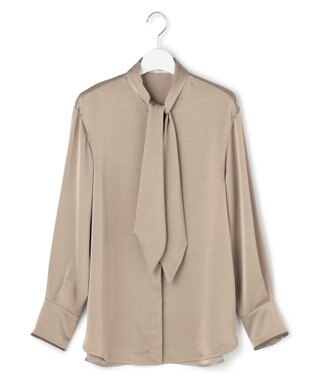  【WEB＆一部店舗限定】 DrapySatin ボウタイブラウス