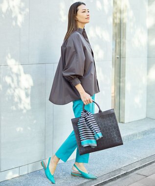 自由区 【カタログ掲載・巾着袋付き・A4サイズ収納可】パンチングレース トート ダークブラウン