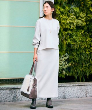 23区 【洗える】コンフォートダンボールジャージー スカート ベージュ系