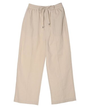 Green Parks 綿麻混イージーワイドパンツ Light Beige