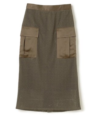 BEIGE， NIGELLA / 異素材MIXコットンレースビックポケットスカート Khaki