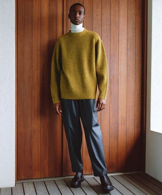 UNFILO MENS ヘアリー クルーネックニット イエロー