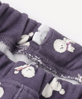 ANY KIDS 裏シャギー総柄ガーリーパンツ モーヴ×イヌ柄