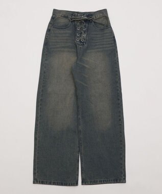 WEGO レースアップデニムパンツ デニム中濃加工色