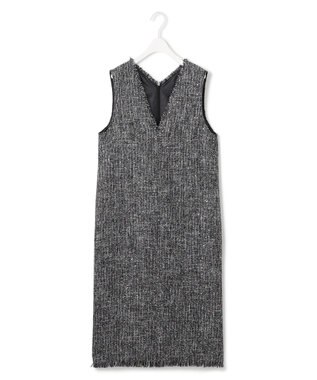 ICB L 【CLASSY.1月号掲載】スパングルツイード ジャンパースカート ブラック×オフホワイト系