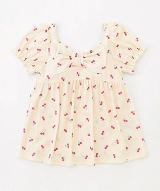 ANY KIDS 総柄 セパレート水着 エクリュ×ピンク（サクランボ）