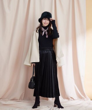 Tiaclasse 【安田美沙子さん着用】ベロアプリーツスカート ブラック