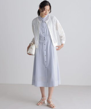 組曲 ニューリヨセルシャーティング ワンピース シャンブレーブルーストライプ系1