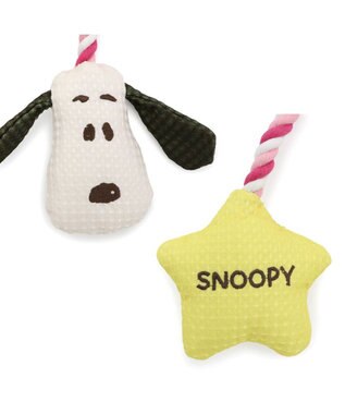 PET PARADISE スヌーピー リボン ロープ トイ ピンク